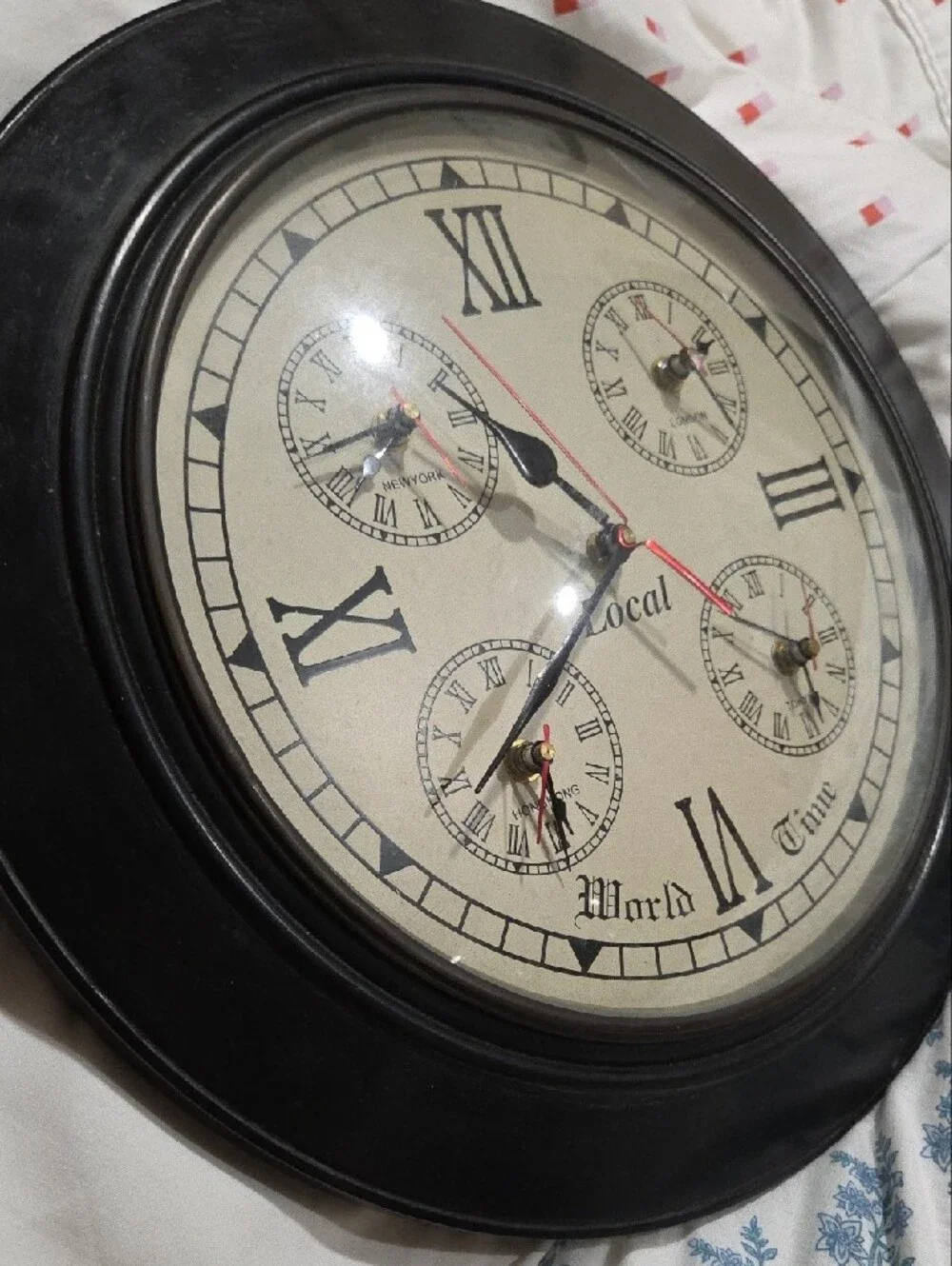 World Time Wall Clock in Black